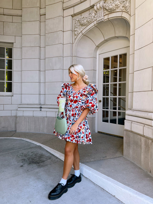 Dream Girl Dress // Red Floral